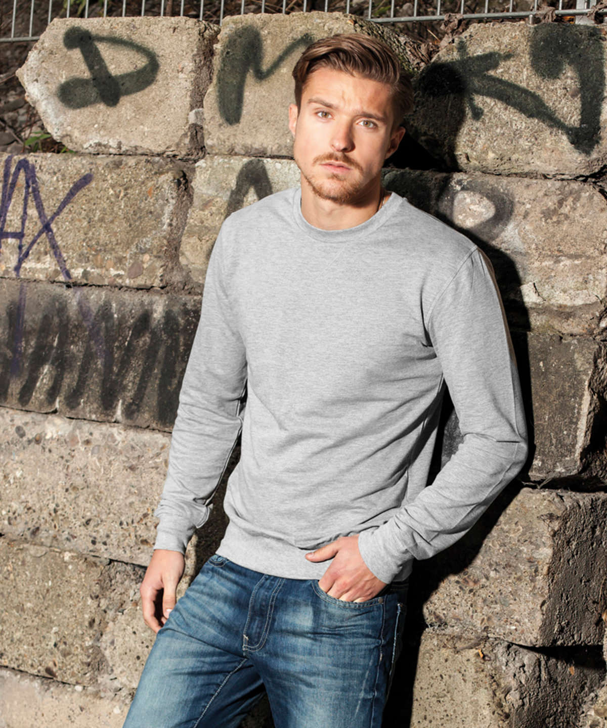 Sudadera ligera de manga larga | Gris Jaspeado