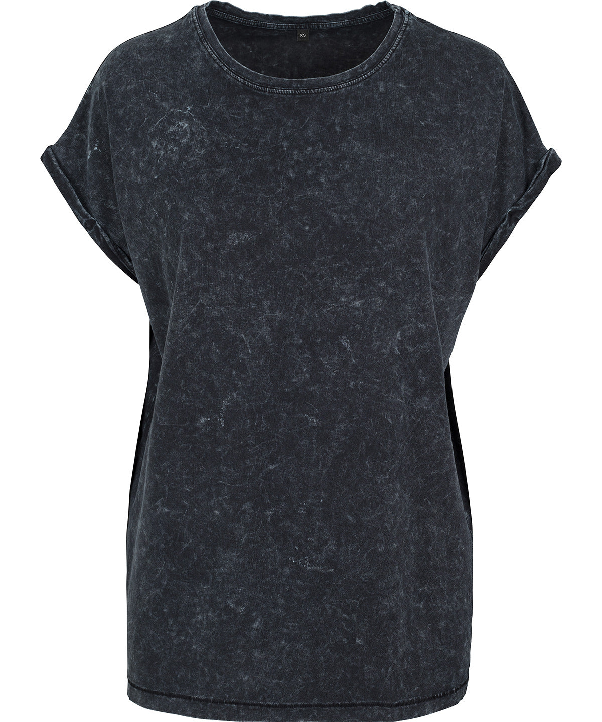 Damen Acid Wash Drop Shoulder T-Shirt | Schwarz