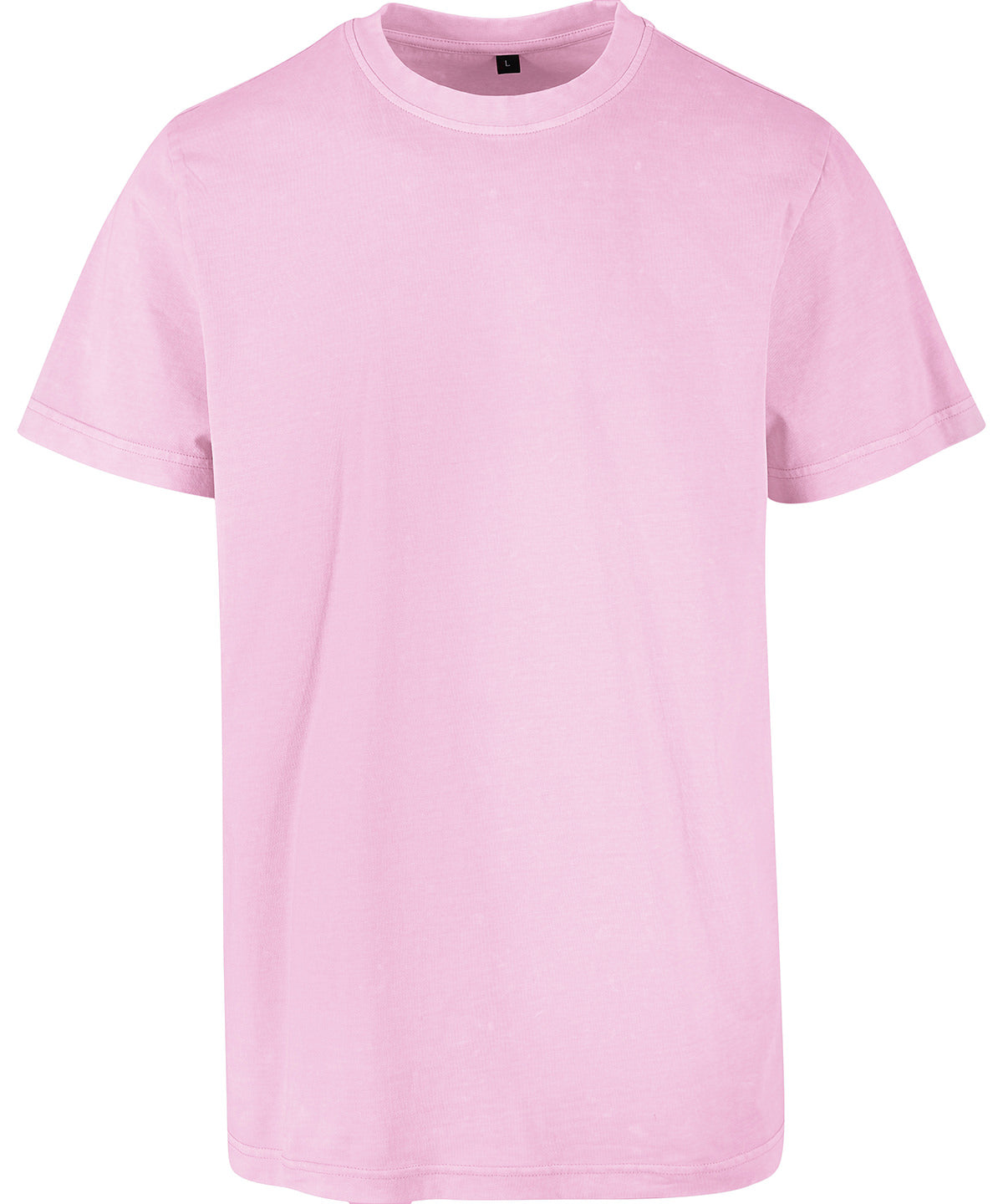 Camiseta de cuello redondo lavada con cido | Rosa Suave