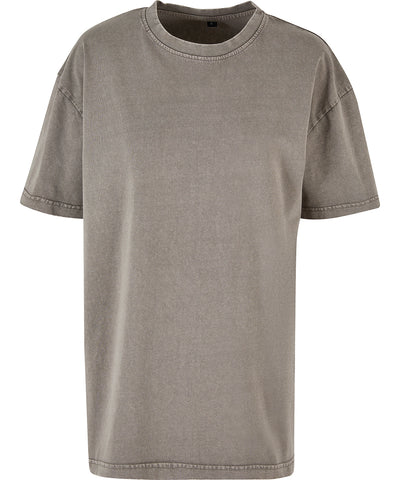 Camiseta extragrande de lavado cido para mujer | Asfalto