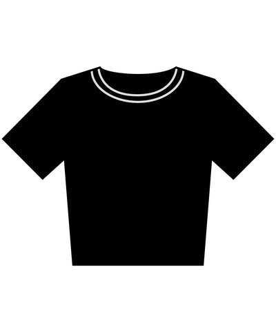 Camiseta corta vintage para mujer | Negro