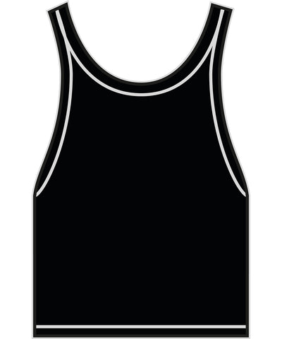 Damen Stretch Jersey Crop Top | Schwarz