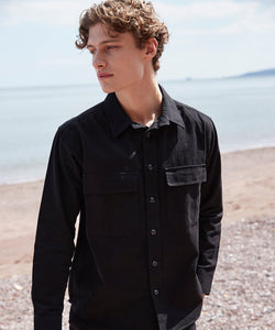 Camisa de trabajo con estampado de taladro | Azul Marino - Azul Profundo