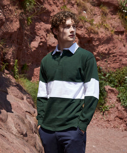 Camiseta de rugby con paneles | Azul Marino/Burdeos