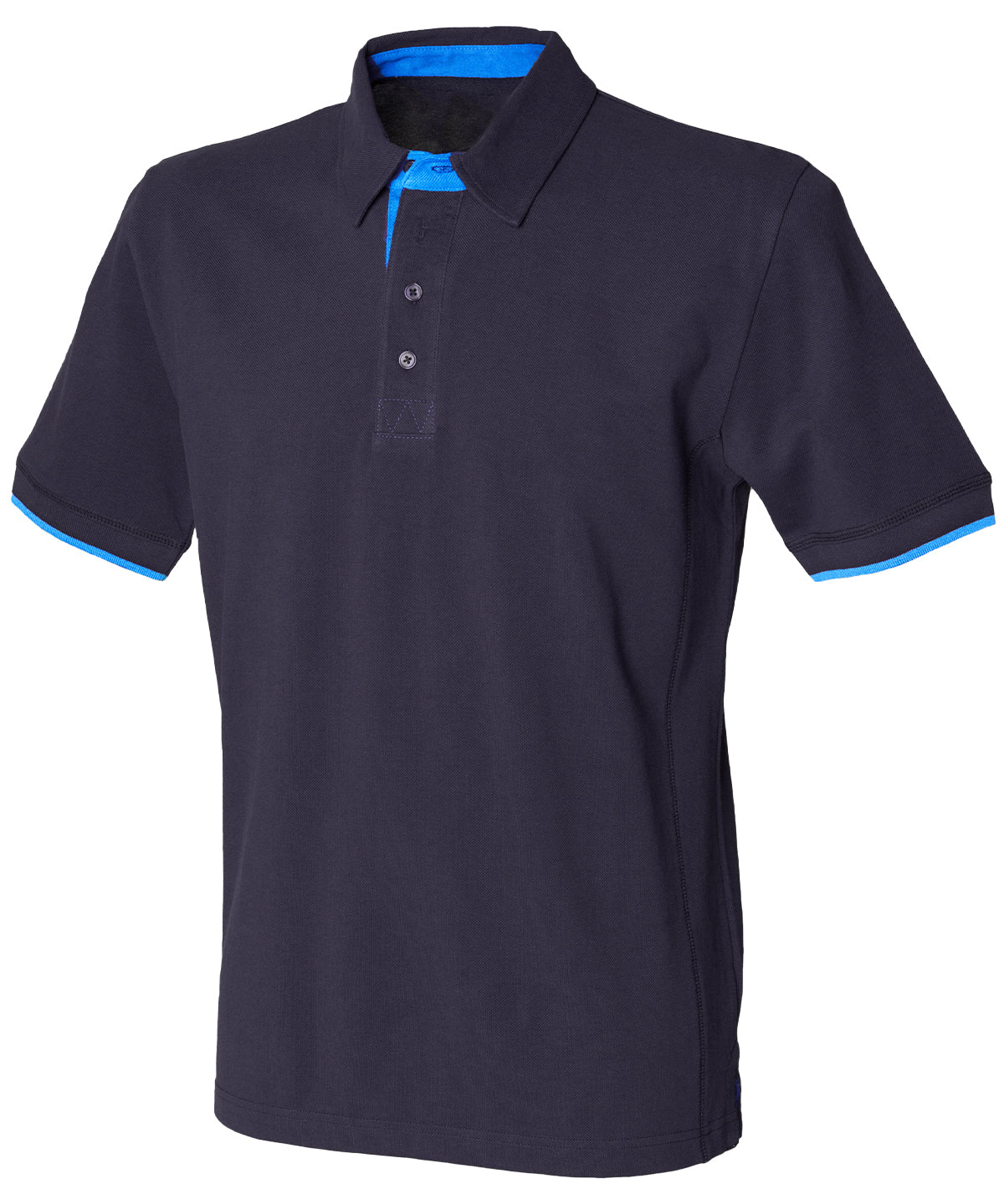 Camisa polo de piqu de contraste | Azul Profundo