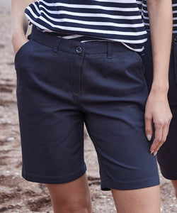 Pantalones cortos chinos elsticos para mujer | Azul Marino - Azul Profundo