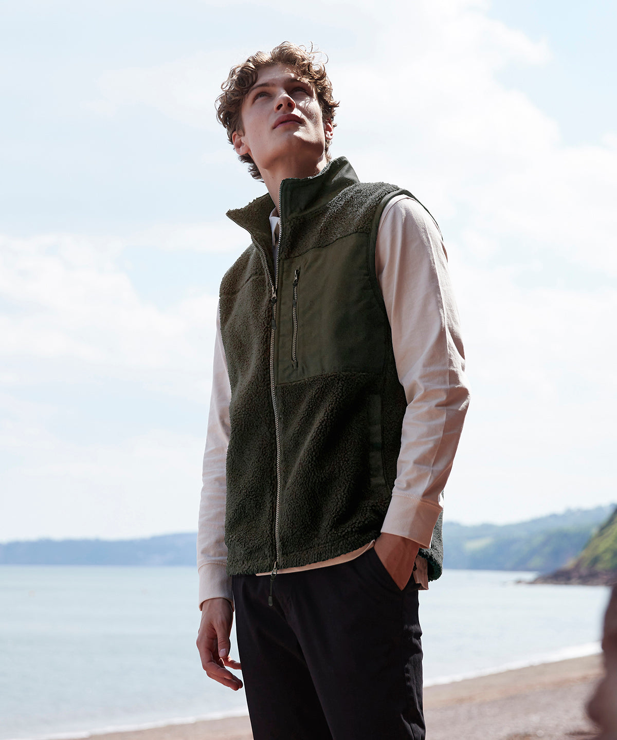 Chaleco de sherpa reciclado | Gris Oscuro