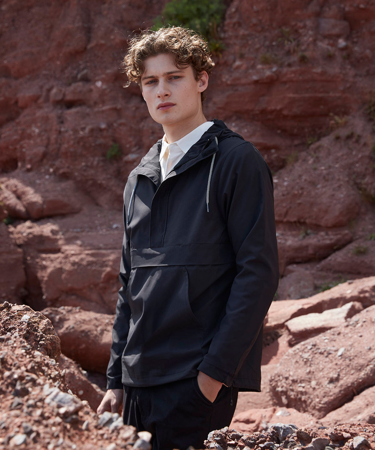 Chaqueta de media cremallera con cuello alto | Gris Oscuro