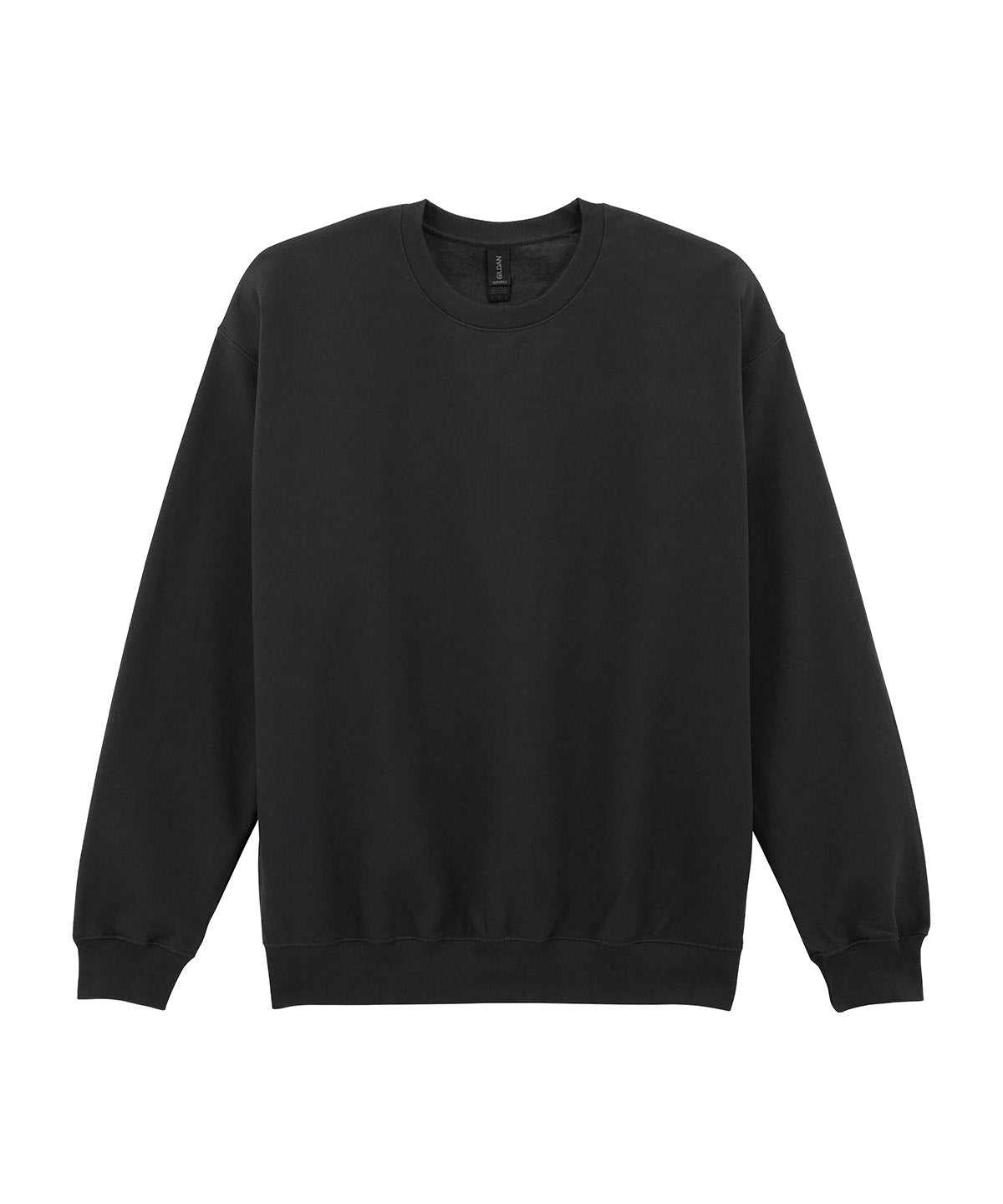 Sudadera de peso medio de felpa suave para adultos estilo crew neck | Negro - Carbn