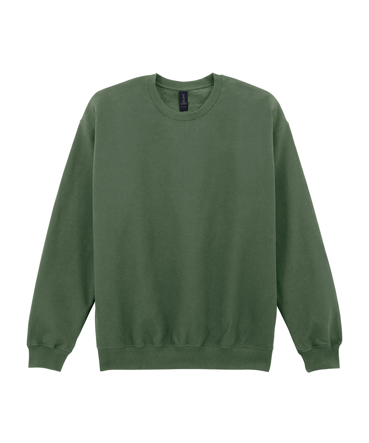 Sudadera de peso medio de felpa suave para adultos estilo crew neck | Verde Militar