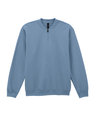 Sudadera con cremallera 1/4 de peso medio para adulto Coolplus® Softstyle | Azul Piedra