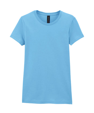 Camiseta de mujer de algodn peinado Softstyle | Azul Cielo Brillante