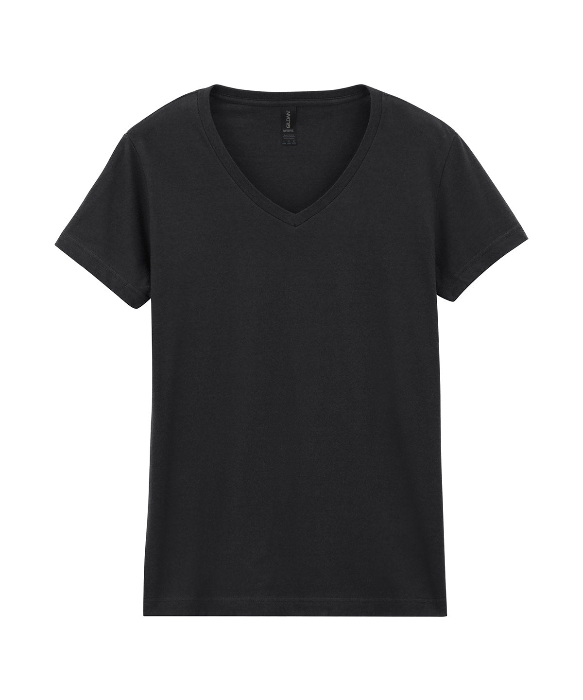 Weiches Damen-T-Shirt mit V-Ausschnitt | Schwarz - Carbon