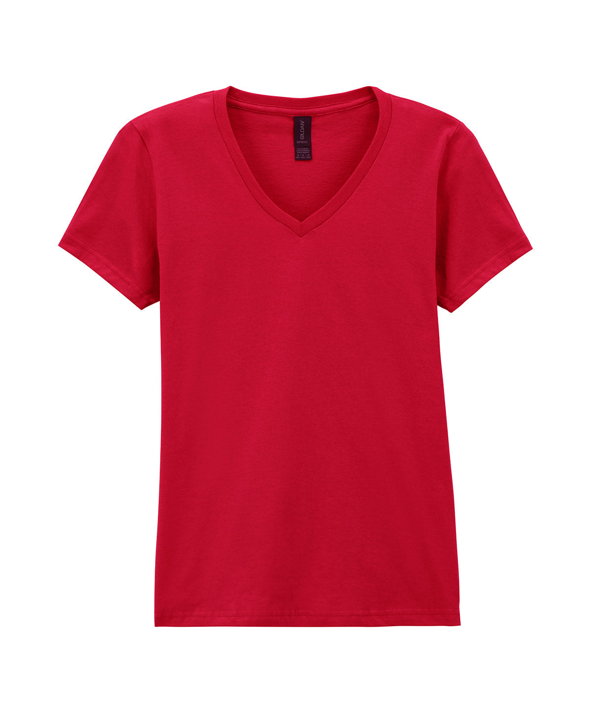 Camiseta de cuello en V para mujer de estilo suave | Rojo Cereza
