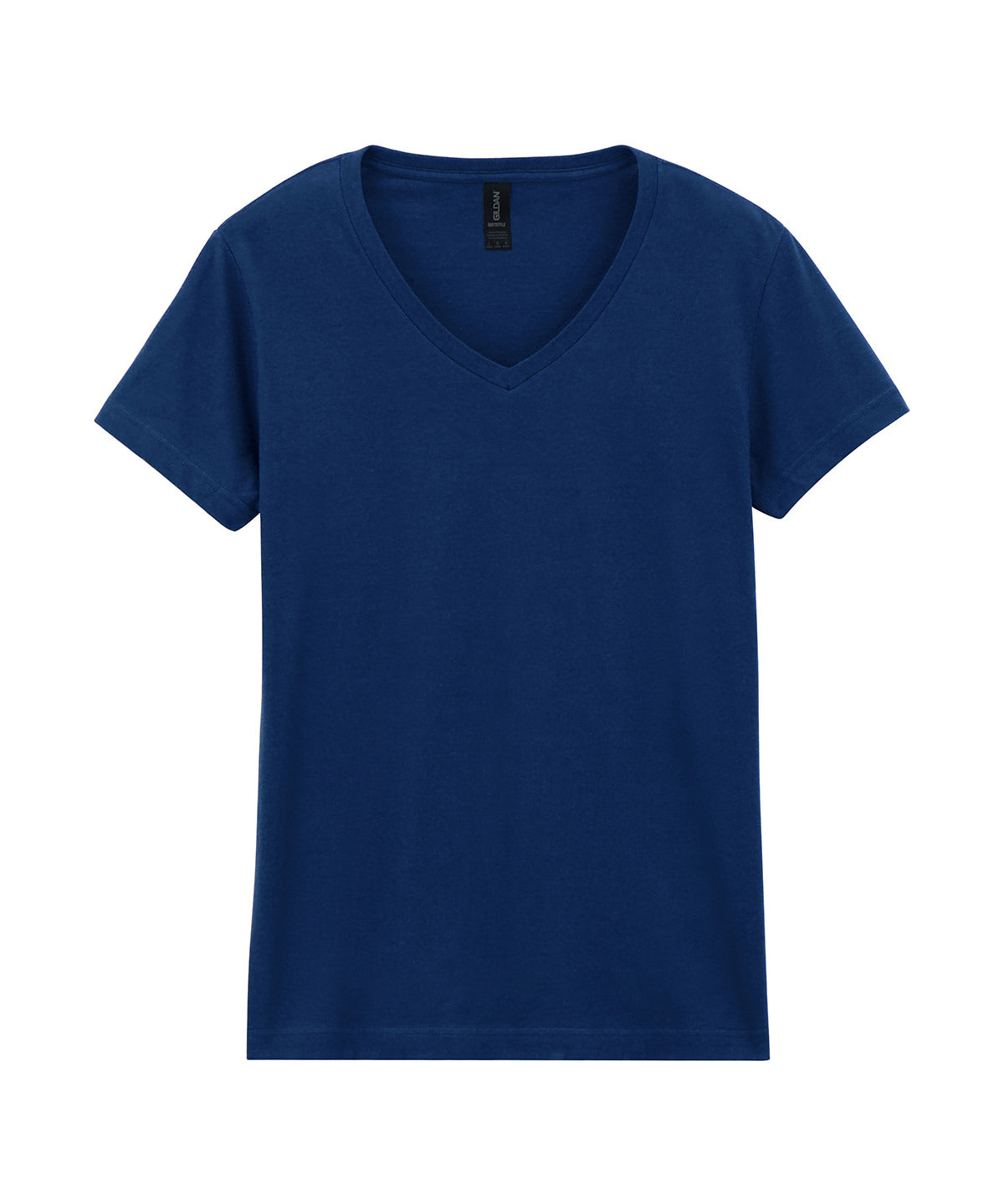 Camiseta de cuello en V para mujer de estilo suave | Azul Marino - Azul Marino Profundo