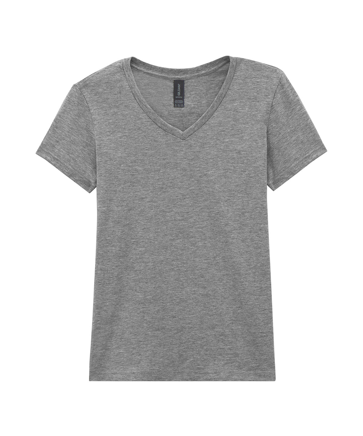 Camiseta de cuello en V para mujer de estilo suave | Gris Deportivo - Gris Deportivo Ringspun