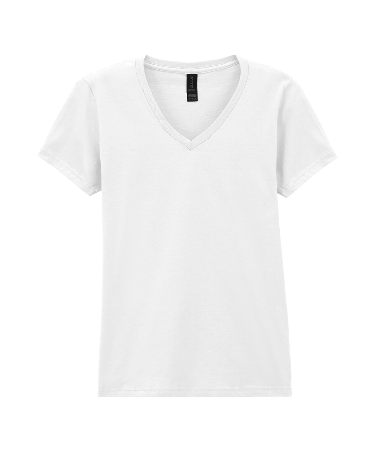 Camiseta de cuello en V para mujer de estilo suave | Blanco