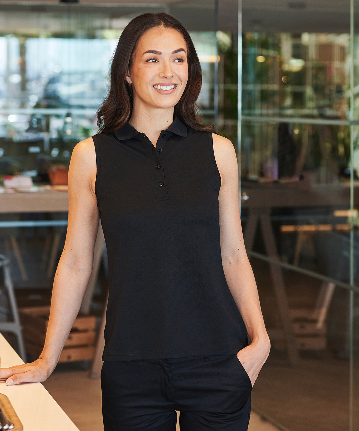 Camiseta polo sin mangas para mujer Coolplus® | Blanco