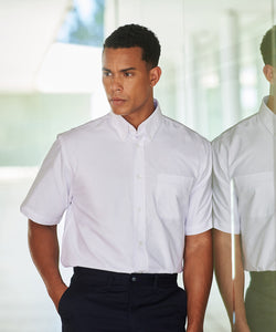 Camisa Oxford clsica de manga corta | Blanco - Marfil
