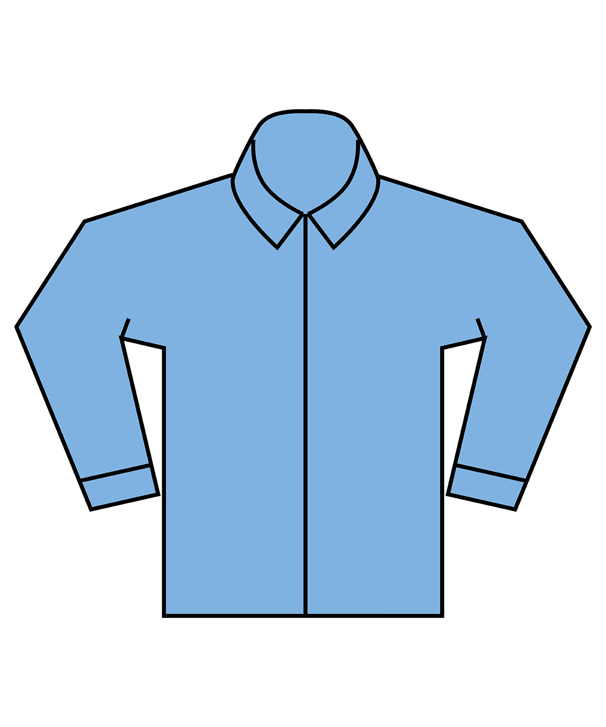 Camisa Coolplus® de manga larga con tacto de algodn | Azul Claro