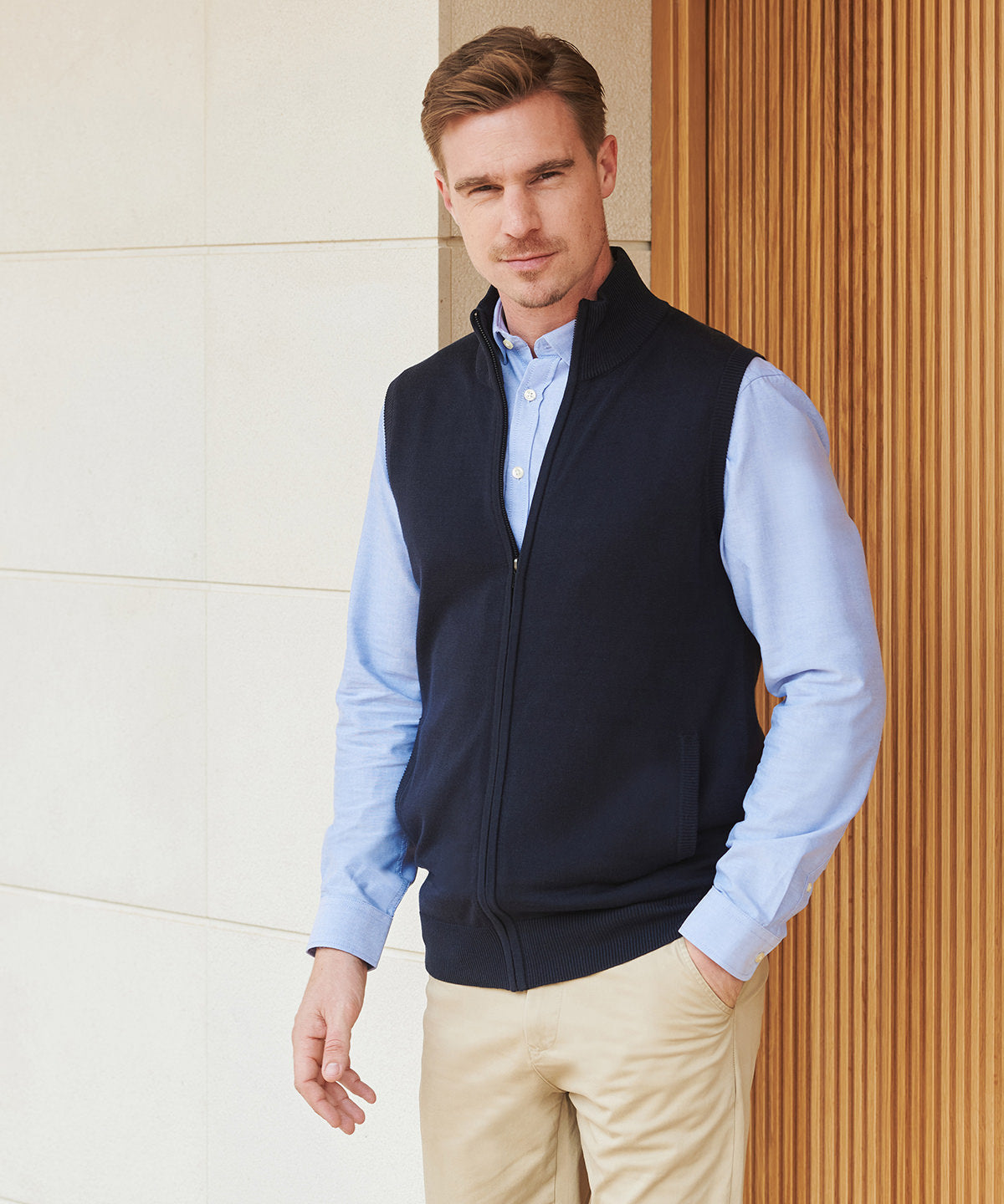 Jersey sin mangas con cremallera | Gris Marengo