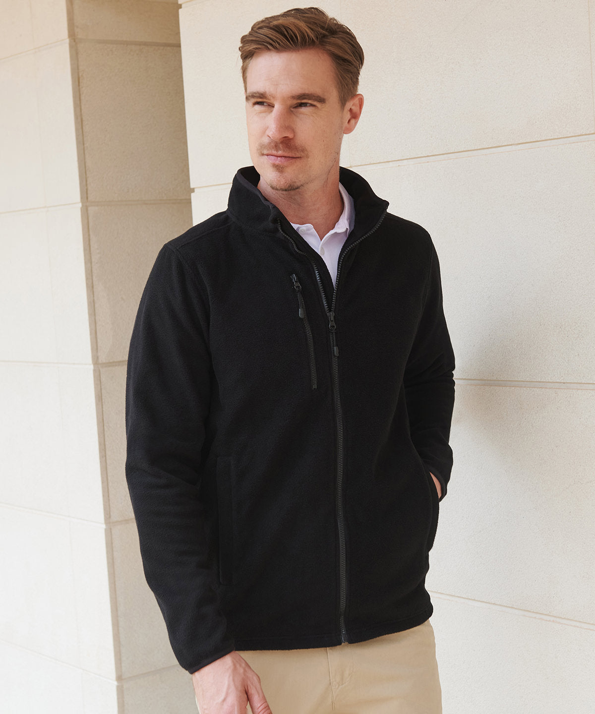 Chaqueta de microfelpa de polister reciclado | Negro