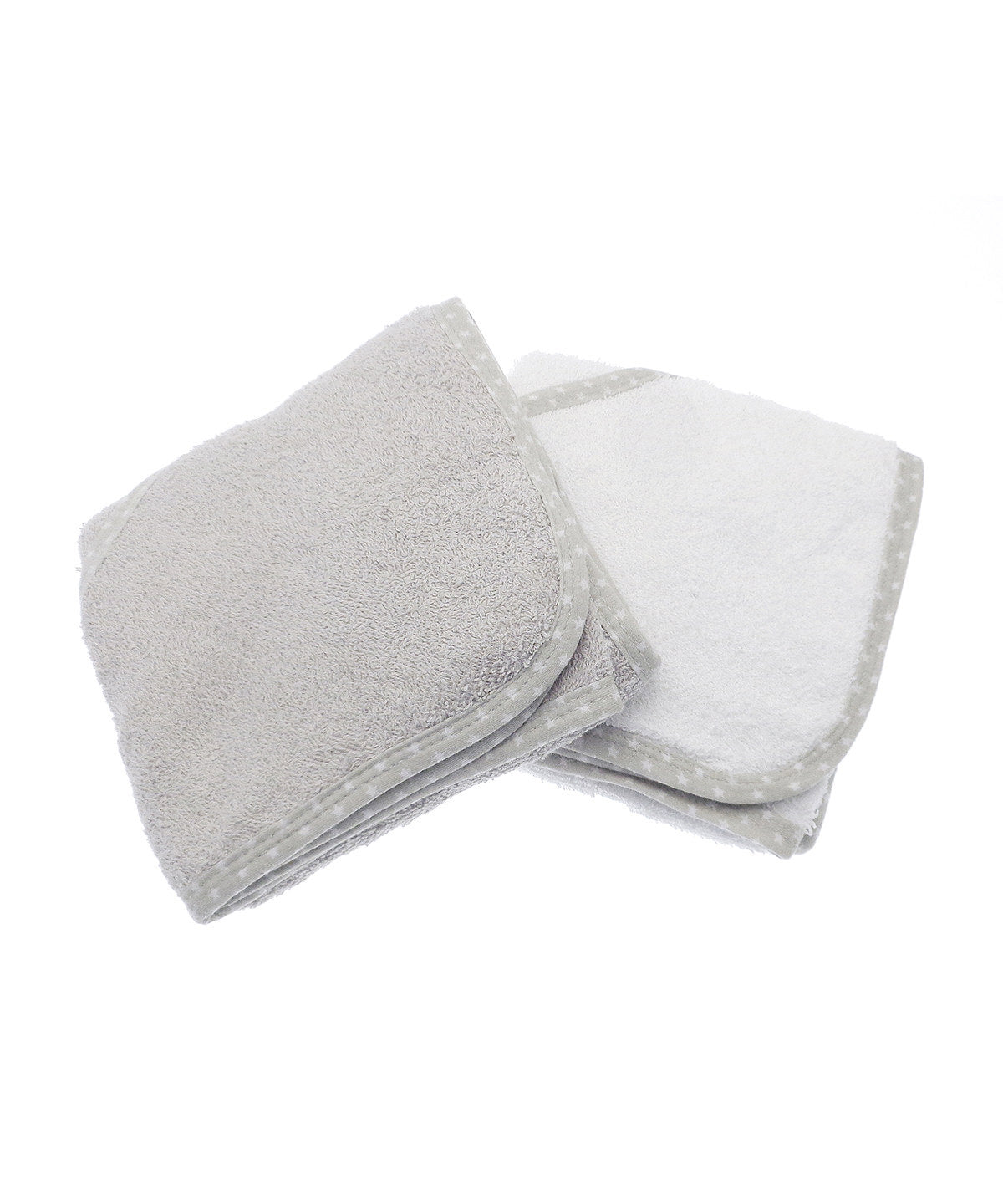 Toalla con capucha para beb (pack de 2) | Blanco/Gris
