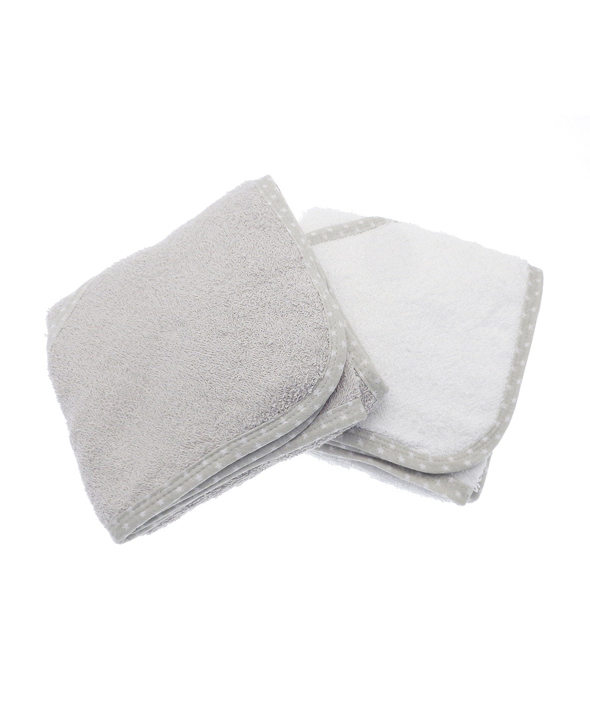 Toalla con capucha para beb (pack de 2) | Blanco/Gris