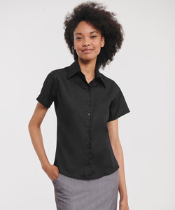 Camisa de manga corta para mujer definitiva sin plancha | Negro