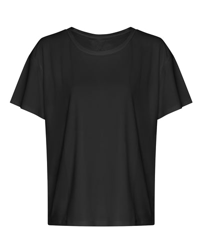 Camiseta de mujer con espalda descubierta | Negro Profundo