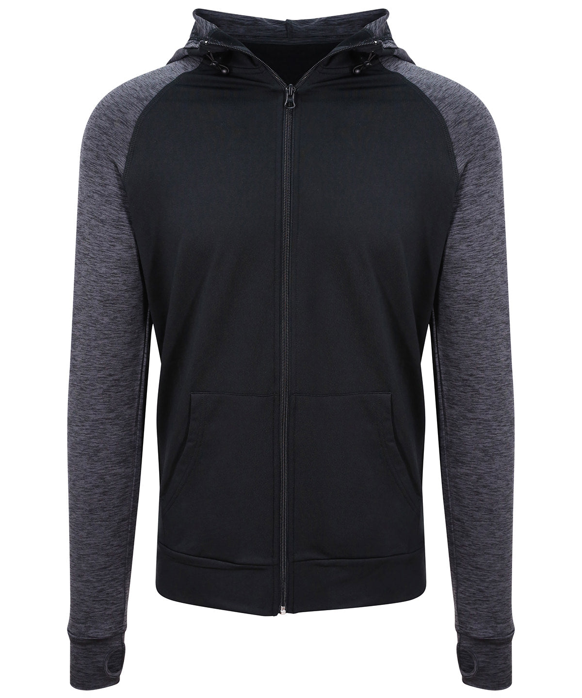 Coolplus® Kontrast-Hoodie | Schwarz/Anthrazit