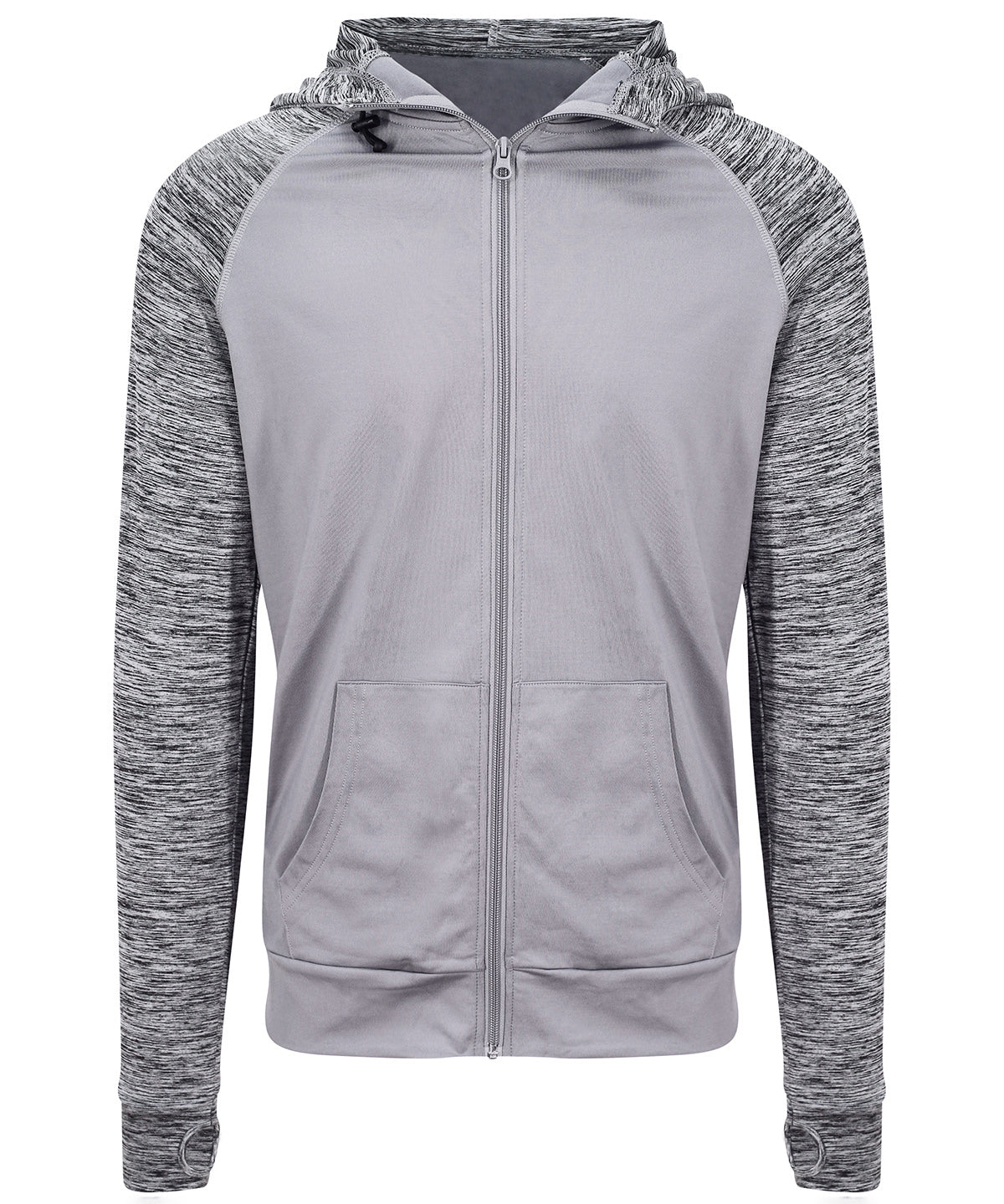 Coolplus® Kontrast-Hoodie | Grau/Grau Melange