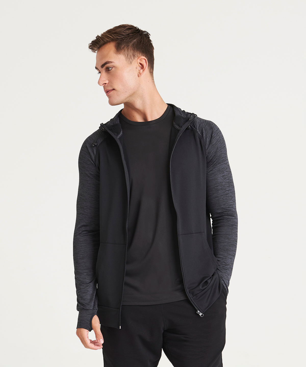 Coolplus® Kontrast-Hoodie | Schwarz/Anthrazit