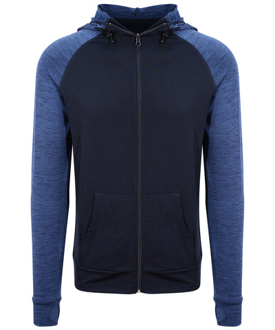 Coolplus® Kontrast-Hoodie | Marineblau/Blau Melange