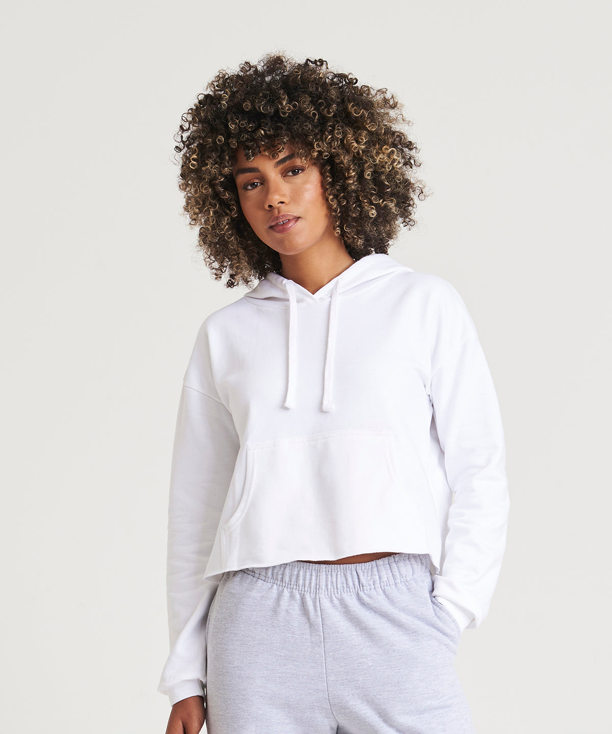 Sudadera corta de mujer | Blanco Nieve