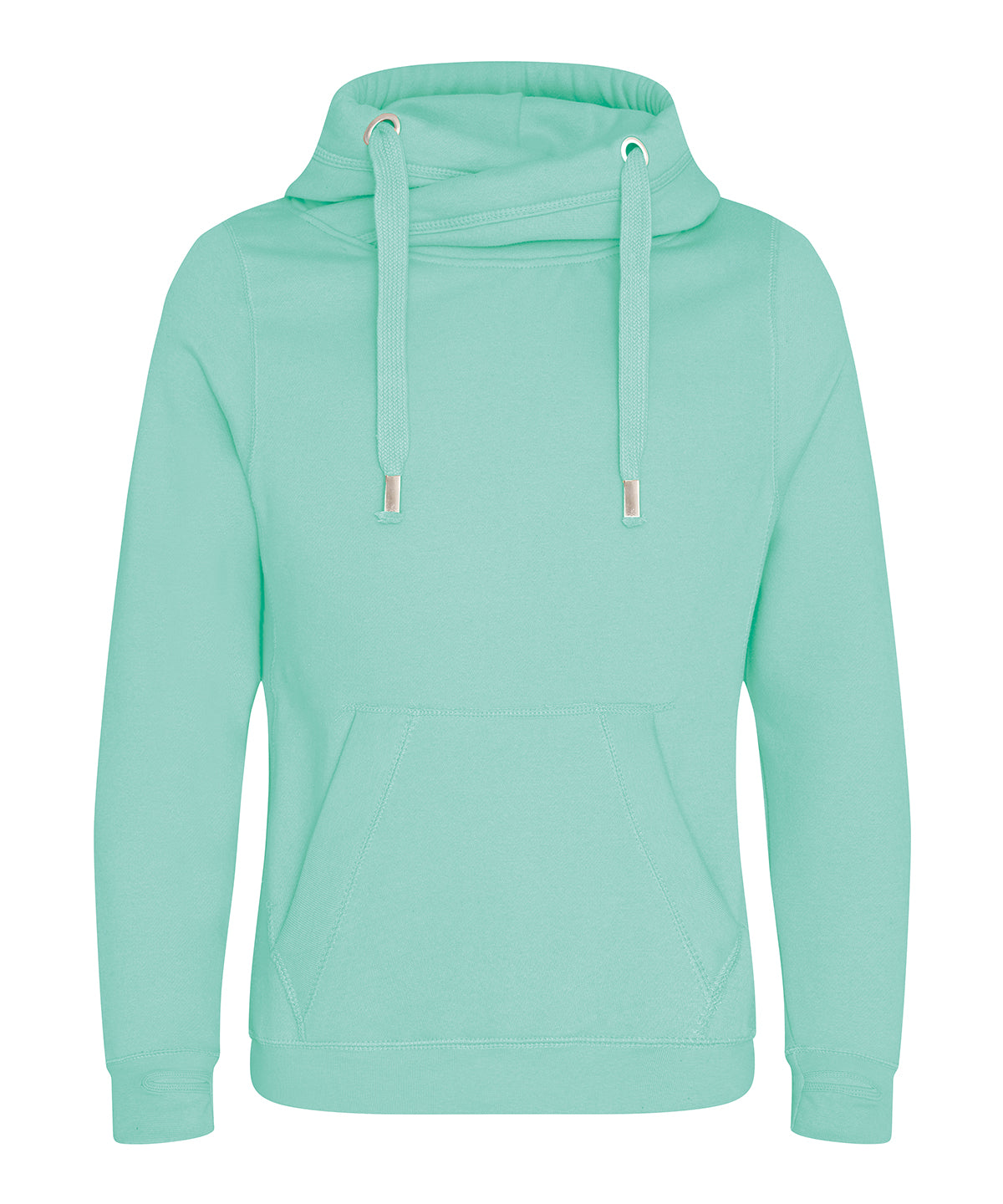 Sudadera con capucha de cuello cruzado | Menta