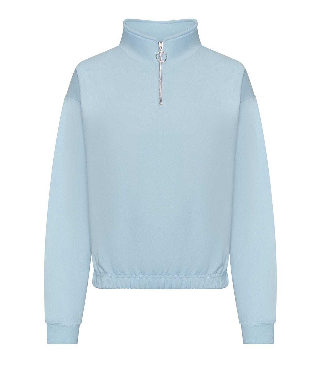 Kurzes Sweatshirt mit Reißverschluss für Damen | Himmelblau