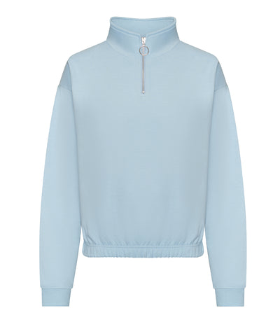 Kurzes Sweatshirt mit Reißverschluss für Damen | Himmelblau