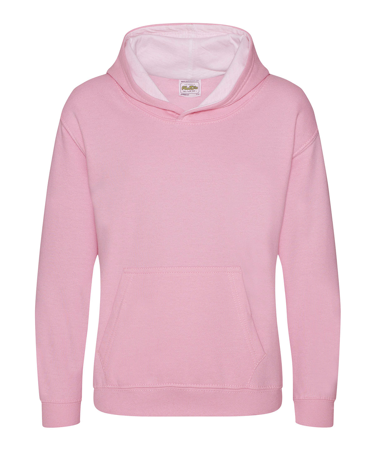 Sudadera con capucha estilo varsity para nios | Rosa Claro/Blanco rtico