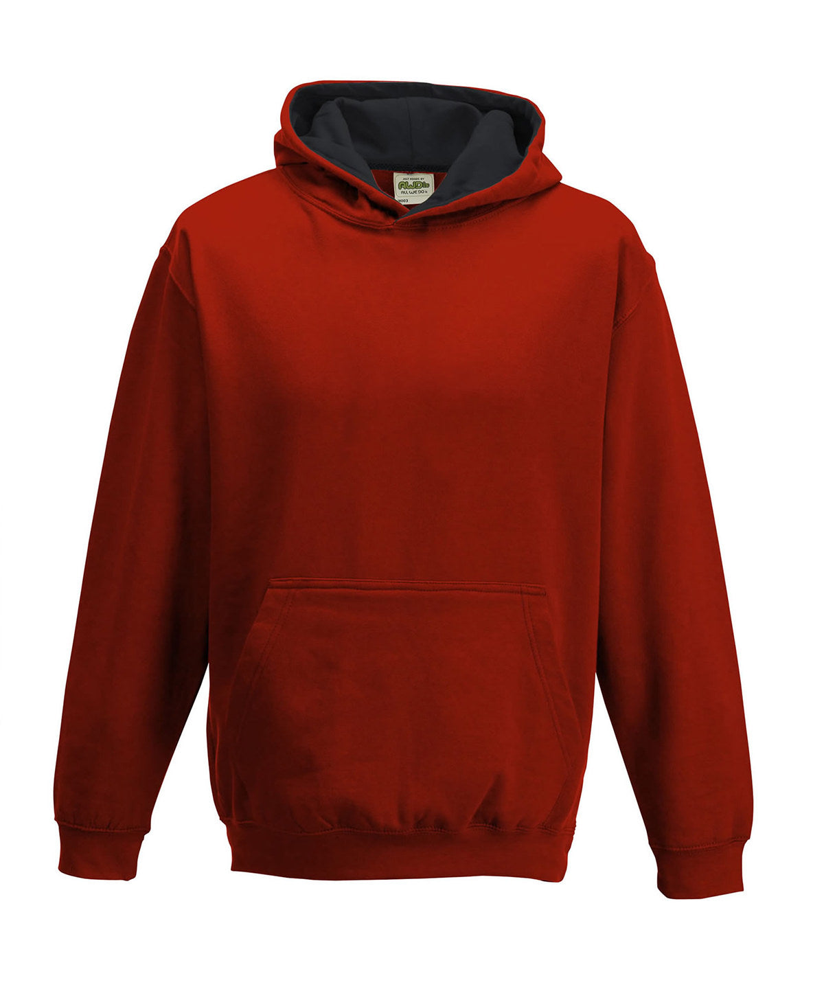 Sudadera con capucha estilo varsity para nios | Rojo Fuego/Negro Jet - Rojo Carbn/Negro Jet