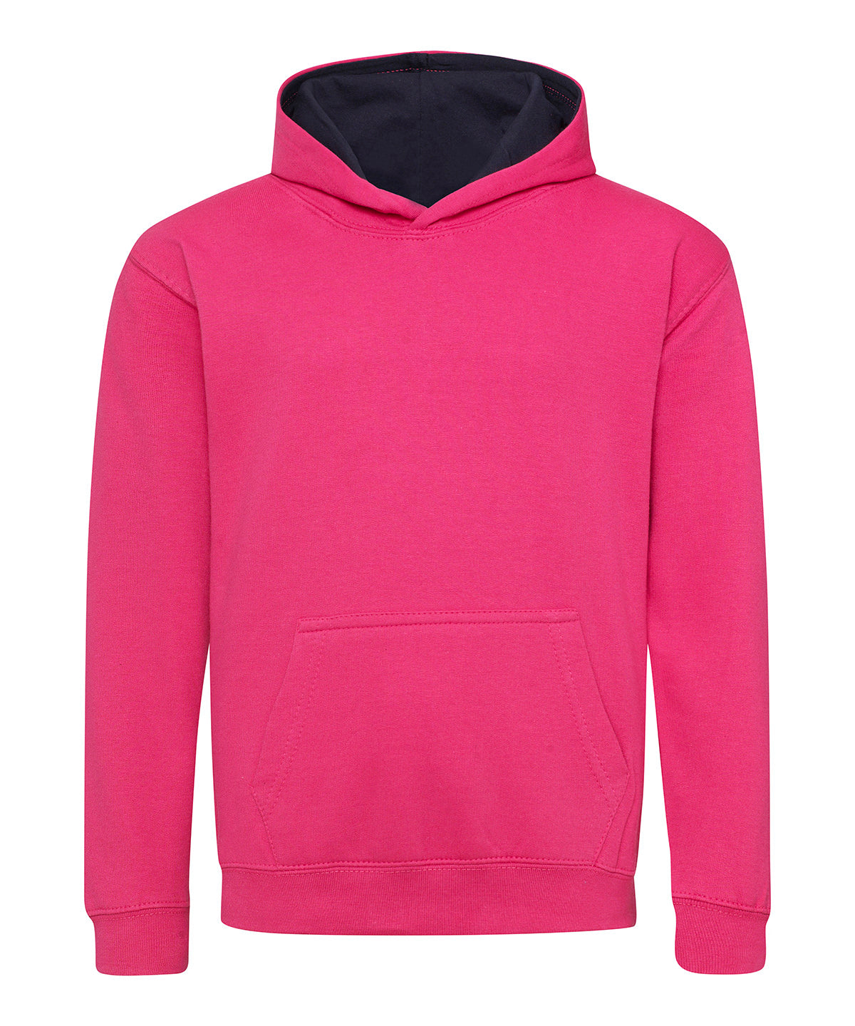 Sudadera con capucha estilo varsity para nios | Rosa Intenso/Azul Marino Francs - Azul Marino Intenso