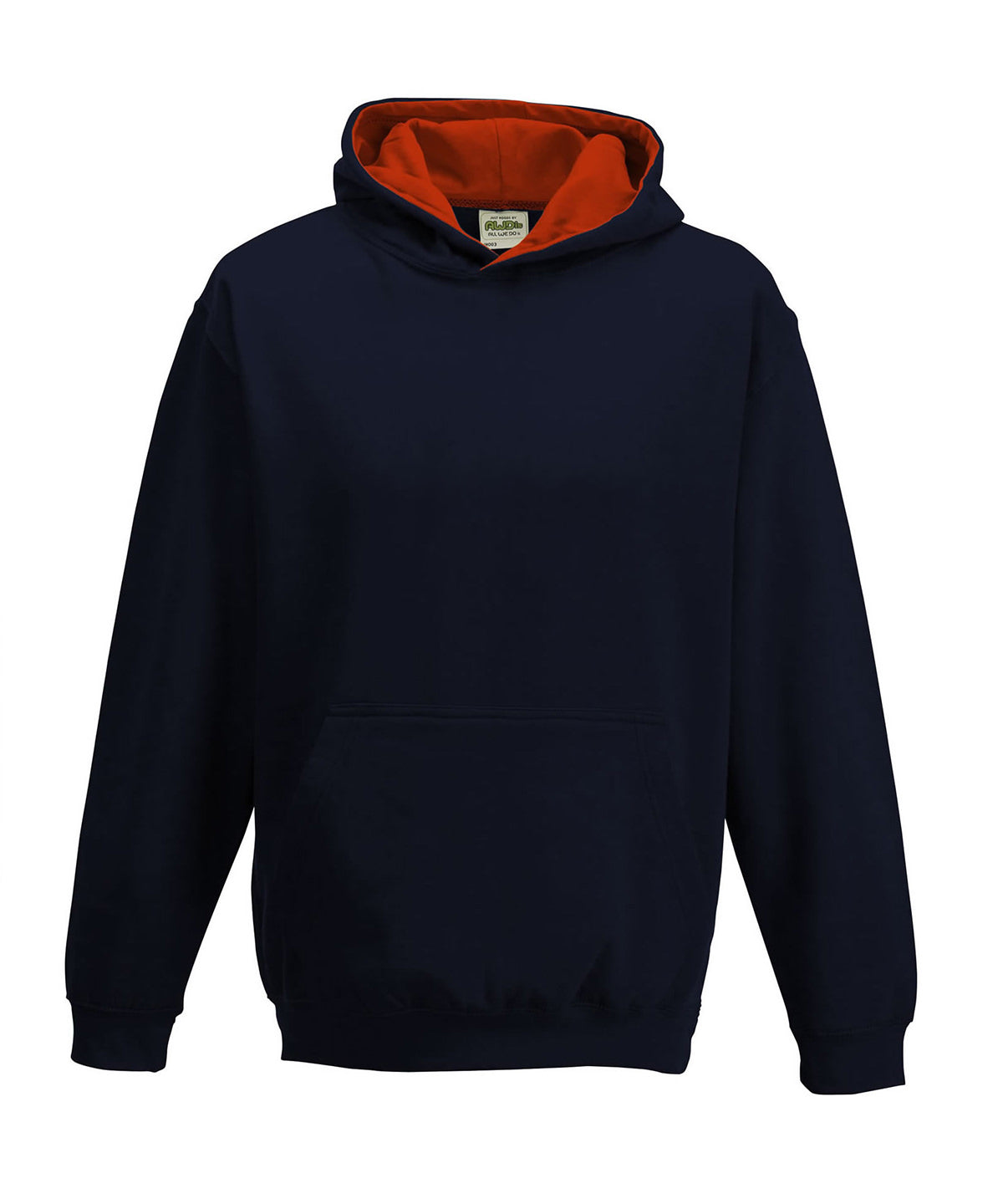 Sudadera con capucha estilo varsity para nios | Azul Marino Francs/Rojo Fuego - Rojo Fuego/Azul Marino Francs
