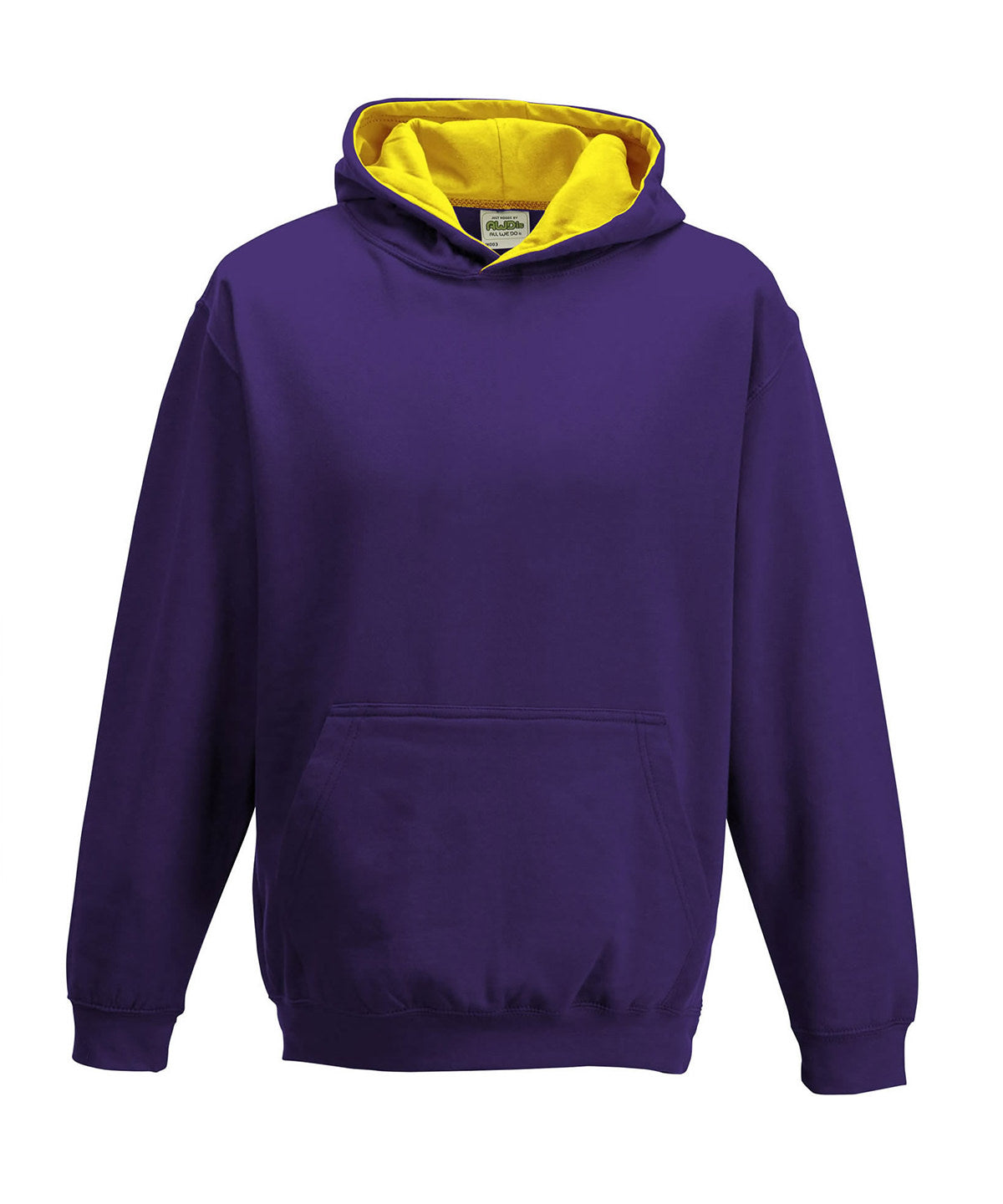 Sudadera con capucha estilo varsity para nios | Morado/Amarillo Sol - Amarillo Sol Prpura