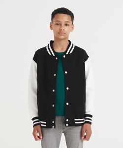 Chaqueta varsity para nios | Negro Azabache/Blanco - Blanco Azabache