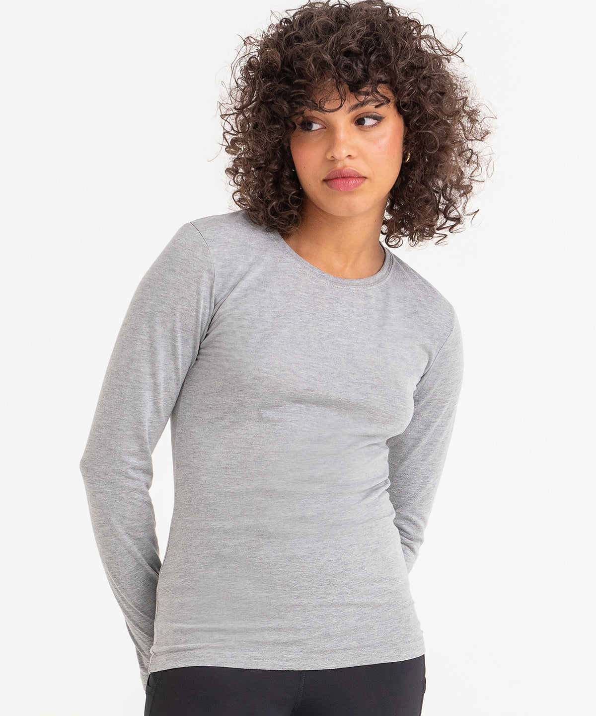 Camiseta de manga larga para mujer de triblend | Gris Pizarra