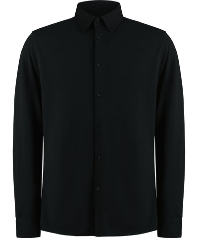 Chemise piqué de manga longue Superwash® 60 (courte ouverte) | Nègre - Carbn