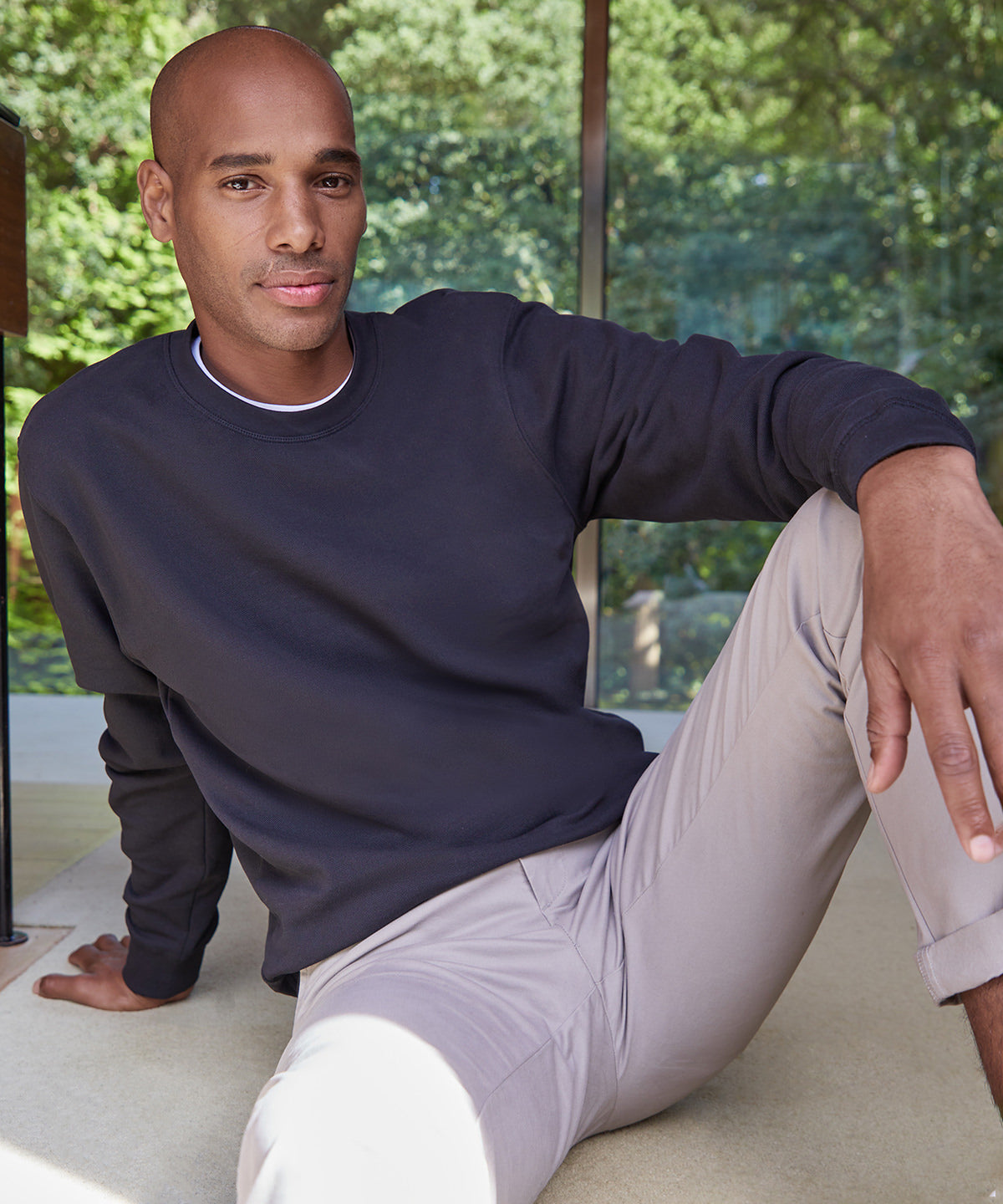 Piqué-Sweatshirt im Regular-Fit | Marineblau