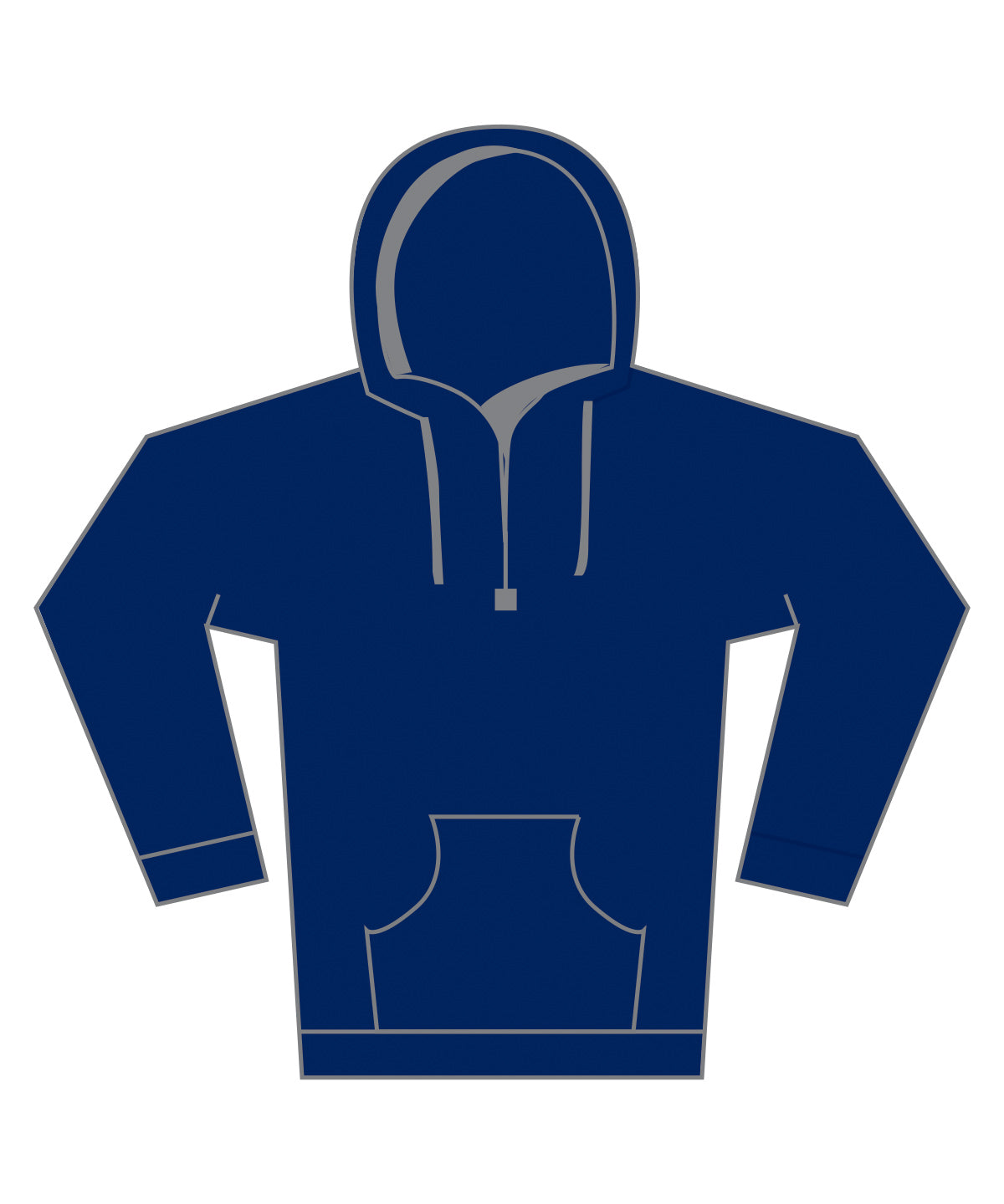 Regular-Fit-Piqué-Hoodie mit Reißverschlusstasche | Marineblau