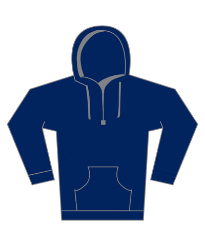 Sudadera con capucha de piqu de corte regular con bolsillo con cremallera | Azul Marino