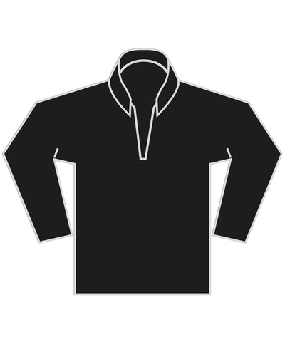 Regular Fit Piqué-Sweatshirt mit 1/4-Reißverschluss | Schwarz - Anthrazit